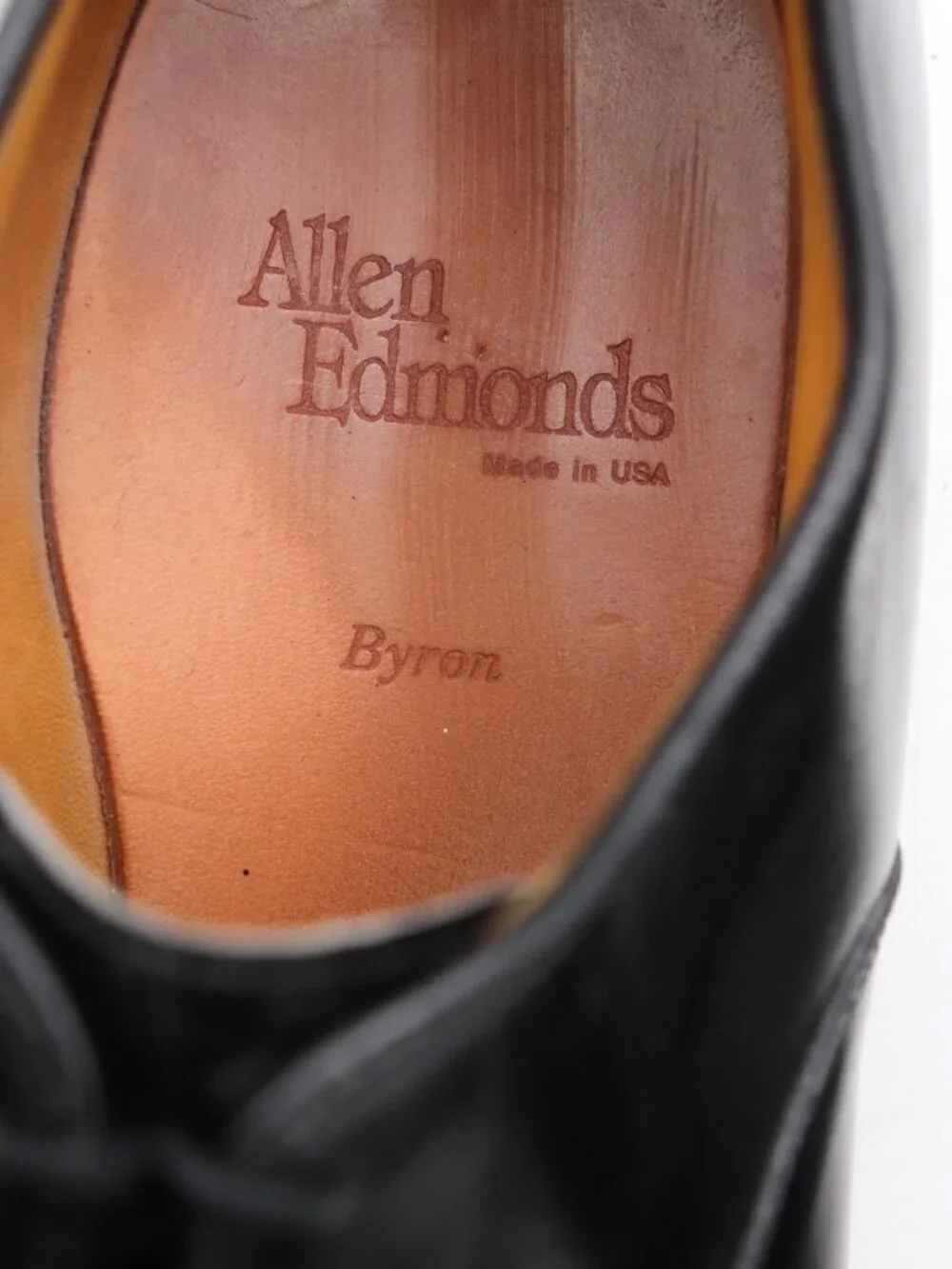 Allen Edmonds Byron Mens 7.5 EEE Black Leather Cap Toe Oxford Dress USA